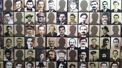 Photos of victims of Kalavryta massacre in museum