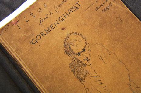 Peake's notebook for Gormenghast, bearing his own illustrations