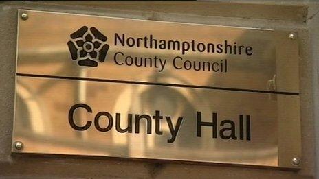 Northamptonshire County Council sign