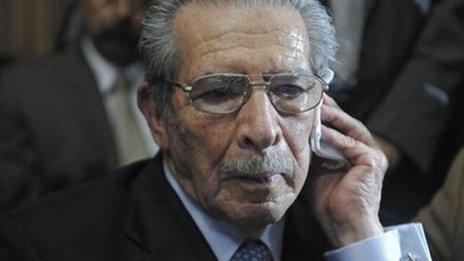 Former Guatemalan leader Efrain Rios Montt in court. 10 May 2013