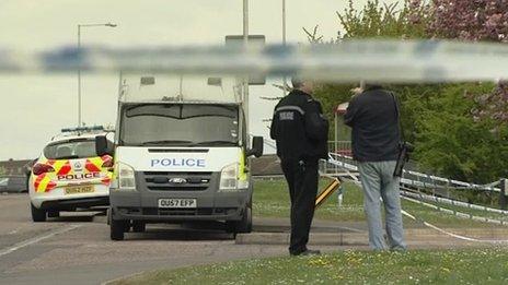 Police at the Marsh Farm estate