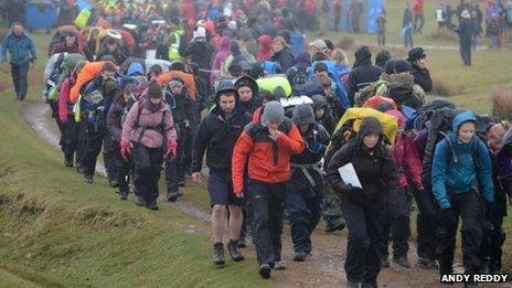 Teenagers taking part in the challenge