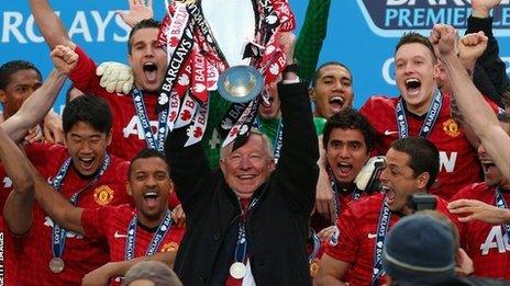 Sir Alex Ferguson and his Manchester United players