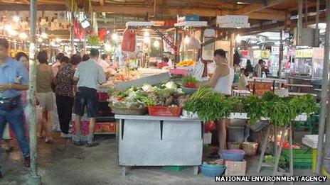 An old photo of Tiong Bahru hawker centre before its renovation