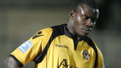 Ismail Yakubu in action for Newport County