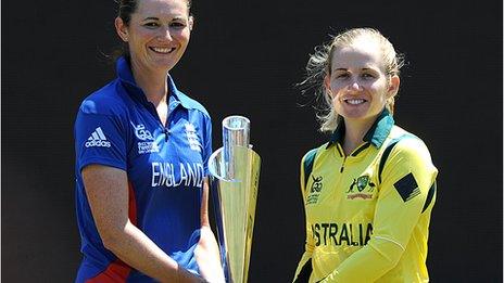 England women's captain Charlotte Edwards with Australia counterpart Jodie Fields