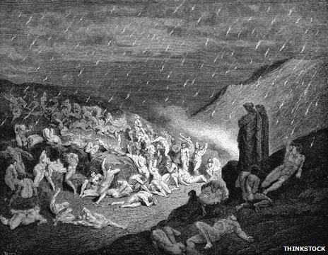 Scene from Dante's Inferno, illustrated by 19th Century artist Gustave Dore