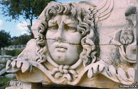 Frieze of Medusa from temple in Turkey