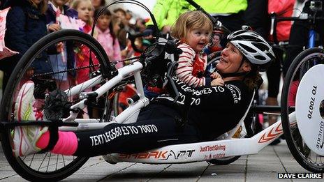 Claire Lomas with daughter Maisie