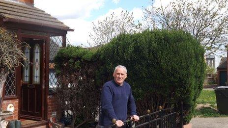 Alan Blackburn outside his home in Tower Green, Middlesbrough