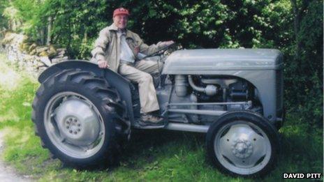 Bob Dickman on his tractor