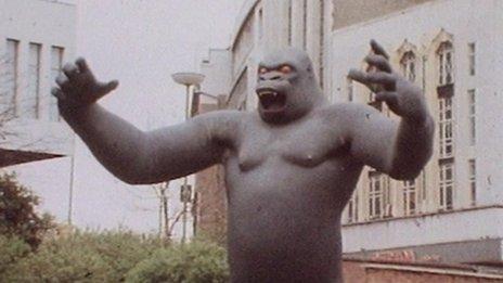 King Kong outside the Bull Ring in the early 1970s