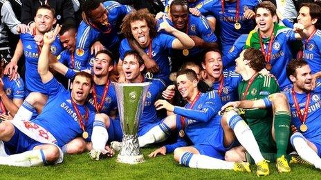 Chelsea players celebrating