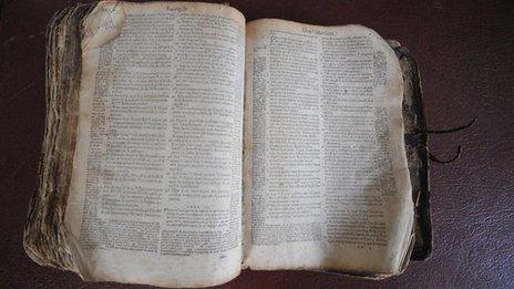 A Huguenot bible that was hidden by being baked in a loaf of bread