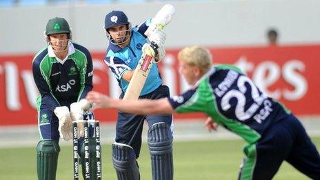 Scotland captain Kyle Coetzer in action