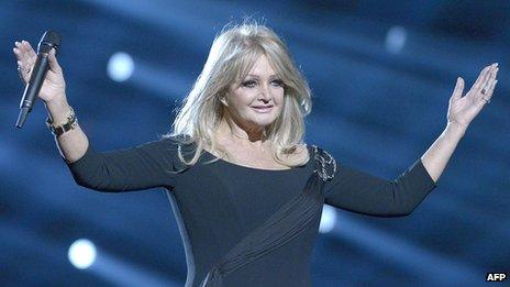 Bonnie Tyler rehearsing 'Believe In Me' at Eurovision Song Contest, Malmo, Sweden, 2013