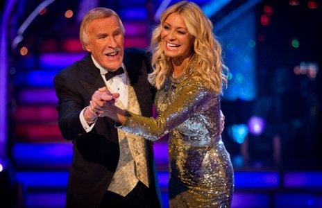 Sir Bruce Forsyth and Tess Daly