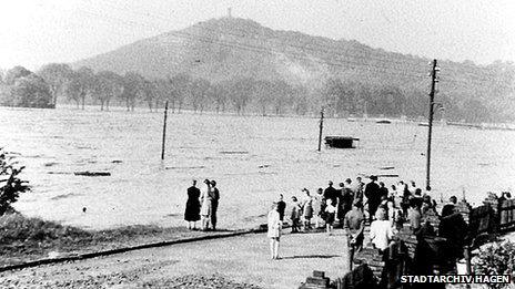 Flood waters in the Ruhr