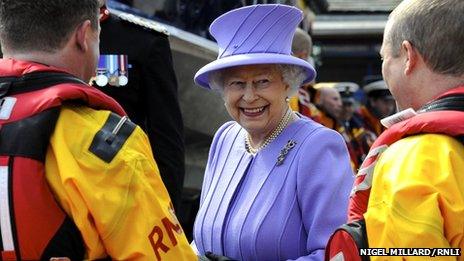 The Queen met the crew from St Ives lifeboat station. Pic: Nigel Millard/RNLI