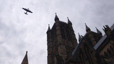 Lancaster bomber flypast