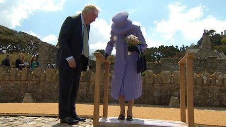 Queen leaves foot impressions on St Michael's Mount