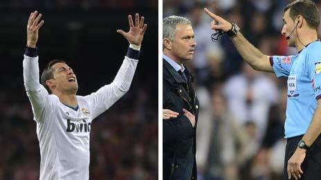 Cristiano Ronaldo and Jose Mourinho sent off