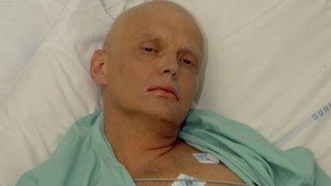 Alexander Litvinenko in hospital ward prior to his death