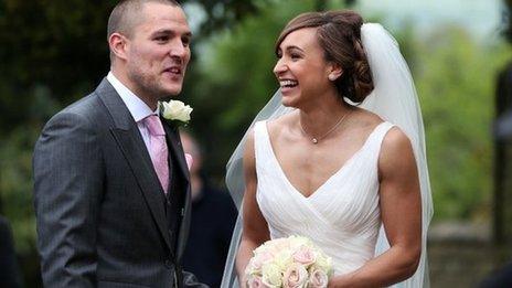 Olympic champion Jessica Ennis and her new husband Andy Hill