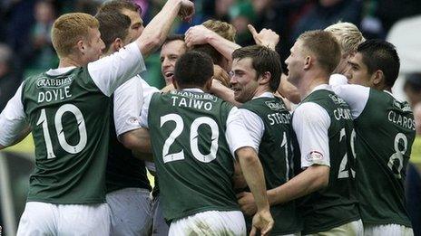 Hibs celebrate