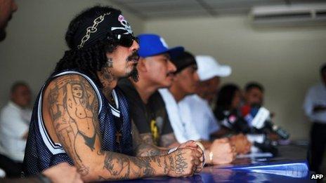 El Salvador gang leaders, media conference