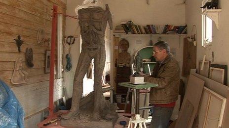 John Doubleday in his studio