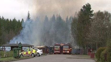 Fire at Falls of Shin