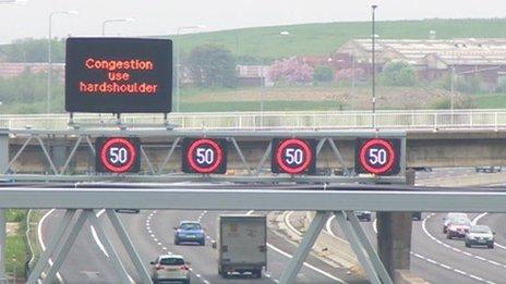 Motorway variable speed limit signs