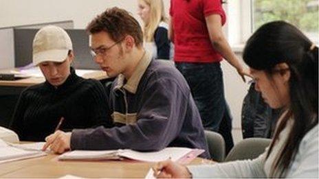 Students in library