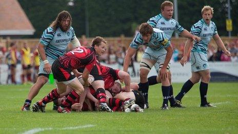 Jersey vs Leicester in August 2012