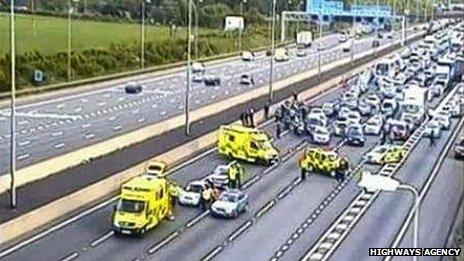 Scene of M1 incident involving George Michael