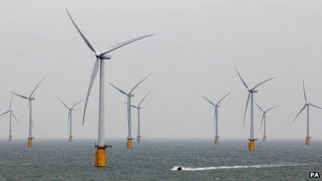 Wind turbines off Kent