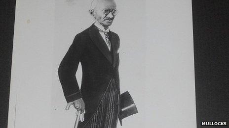 Gandhi in a suit