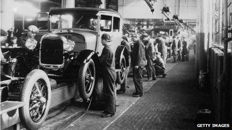 Ford production line 1928