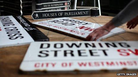 The Downing Street sign