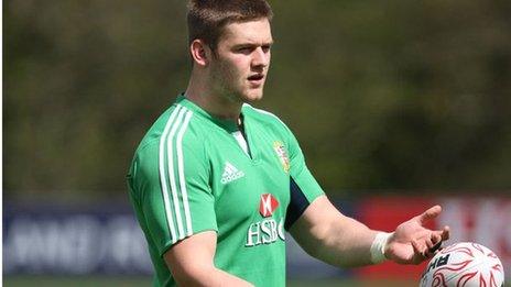 Dan Lydiate at a British and Irish Lions training session