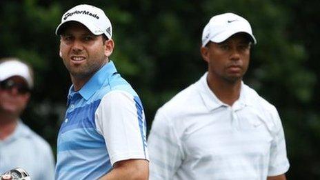 Sergio Garcia and Tiger Woods