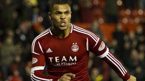 Josh Magennis in action for Aberdeen