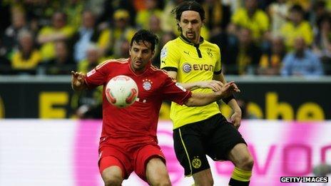 Bayern Munich v Borussia Dortmund in the Bundesliga earlier in May