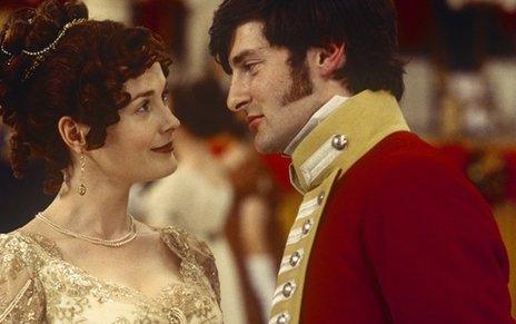 Natasha Little as Vanity Fair's Becky Sharp with Tom Ward as George Osborne