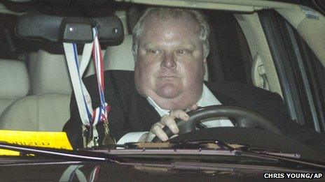 Toronto Mayor Rob Ford leaves city hall in Toronto on Thursday, May 23, 2013