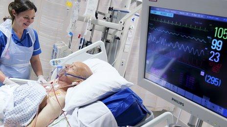 Intensive care patient with nurse