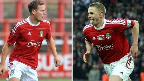 Wrexham's Johnny Hunt and Joe Clarke