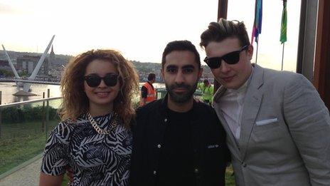 Ella Eyre, Rudimental's Amir Amor and John Newman, vocalist on Feel The Love