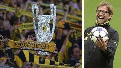 Borussia Dortmund fans and Jurgen Klopp